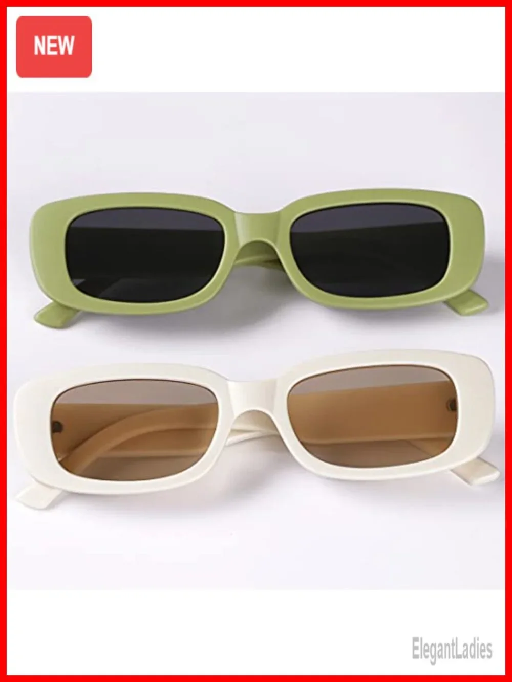 4 Pcs Retro Vintage Square Rectangle Sunglasses UV400 Protection Y2K Trendy